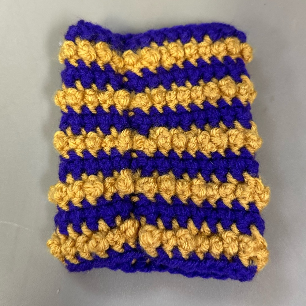 Crochet Coozie Purple And Gold | | Handmade NEW Handcrafted Koozie - Picture 8 of 10
